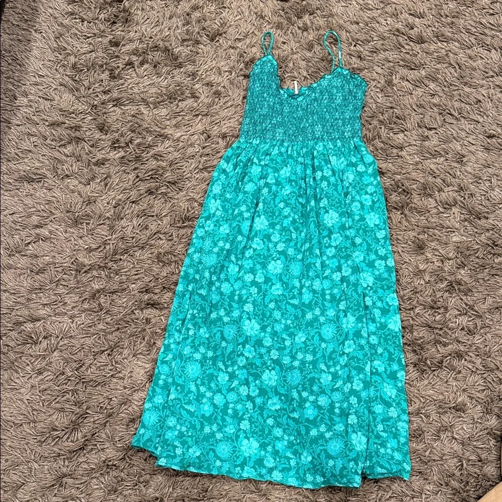 FREE PEOPLE  Sweet Nothings Midi Dress in Forest Combo Green, Size XL - Picture 4 of 12